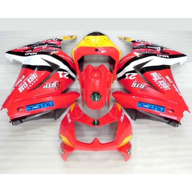 Fairings for Kawasaki Ninja 250R (2008-2013) Red Trick Star No Seat Cowl No Bolt Kit No Tank