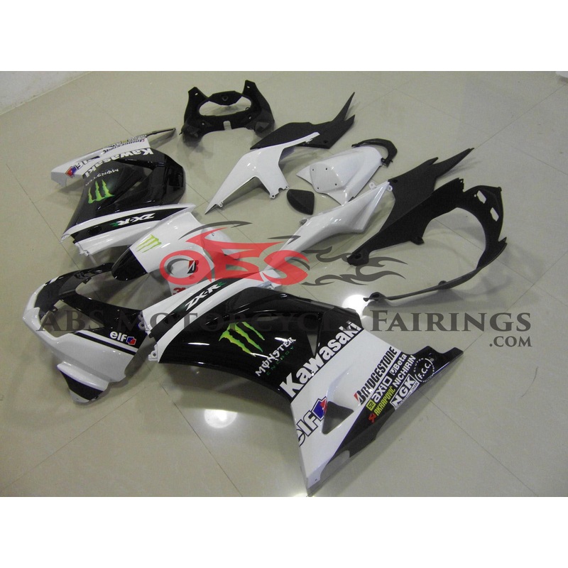 Fairings for Kawasaki Ninja 250R (2008-2013) White, Black, Monster Energy No Seat Cowl No Bolt Kit No Tank