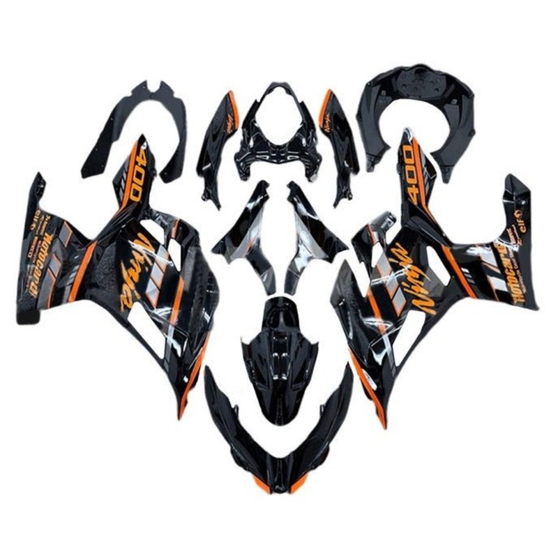 Fairings for Kawasaki Ninja 400 (2018-2023) Black, Orange, Gray No Tank No Seat Cowl No Bolt Kit