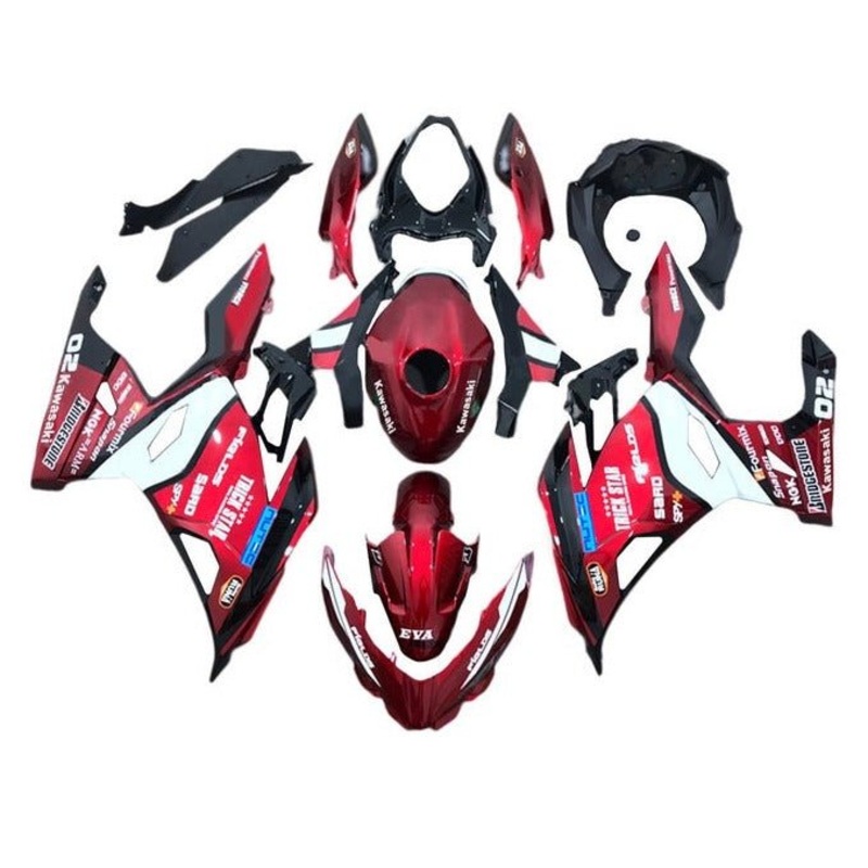 Fairings for Kawasaki Ninja 400 (2018-2023) Candy Red Trick Star No Tank No Seat Cowl No Bolt Kit