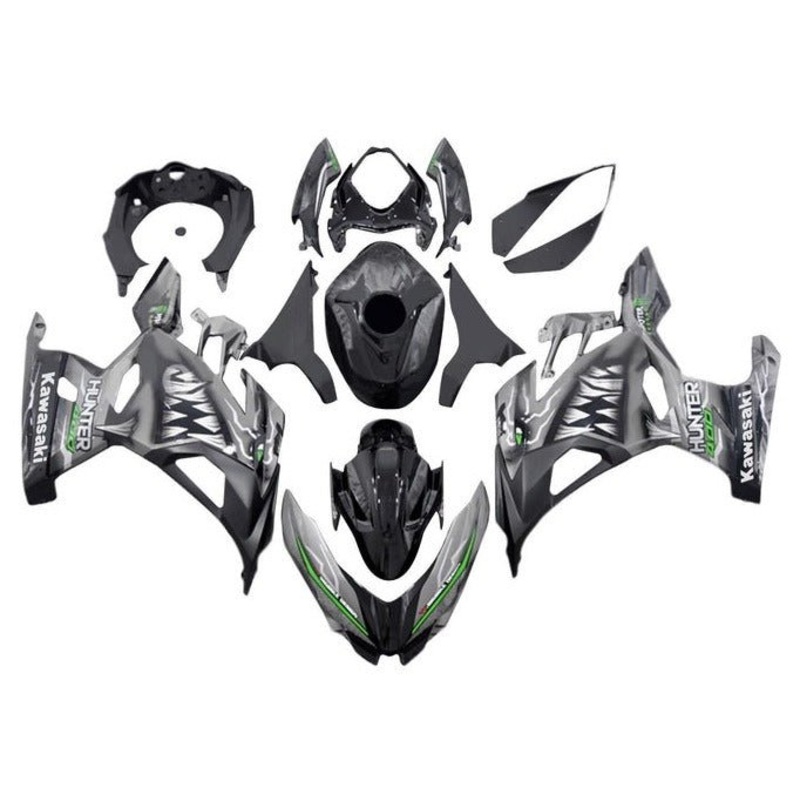 Fairings for Kawasaki Ninja 400 (2018-2023) Gray Shark No Tank No Seat Cowl No Bolt Kit