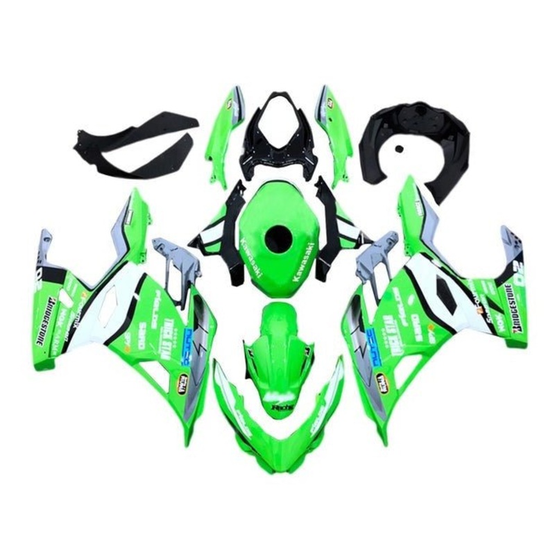 Fairings for Kawasaki Ninja 400 (2018-2023) Green Trick Star No Tank No Seat Cowl No Bolt Kit