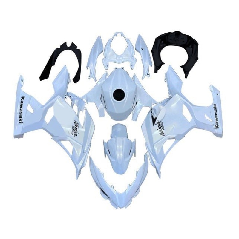 Fairings for Kawasaki Ninja 400 (2018-2023) Pearl White No Tank No Seat Cowl No Bolt Kit