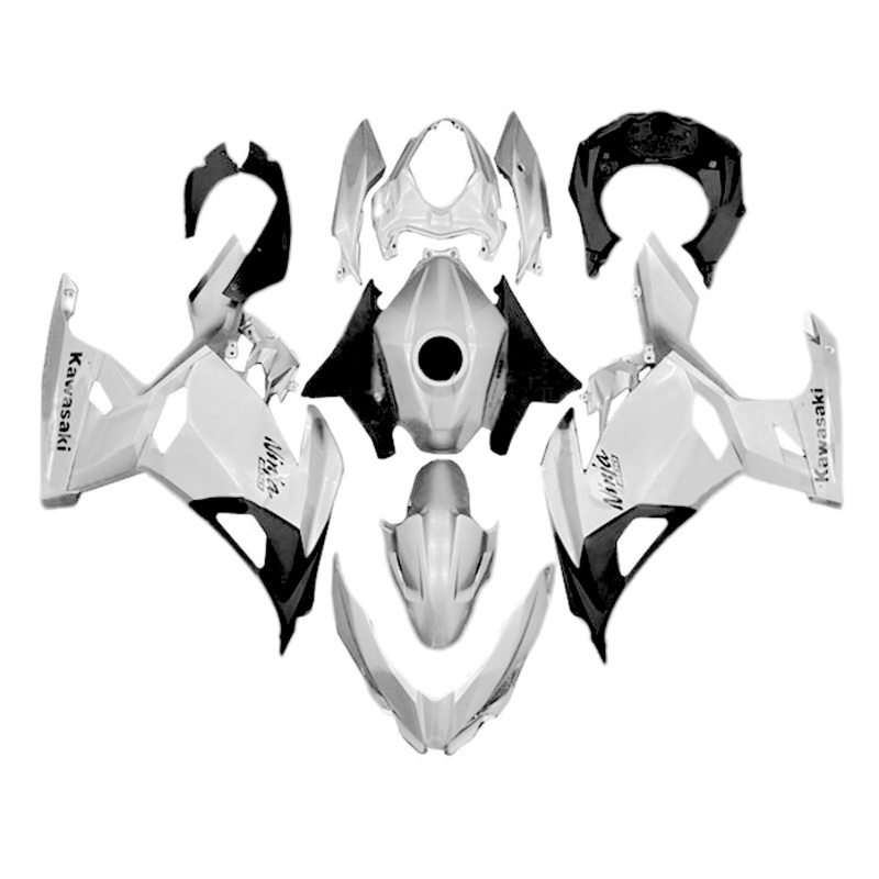 Fairings for Kawasaki Ninja 400 (2018-2023) White No Tank No Seat Cowl No Bolt Kit