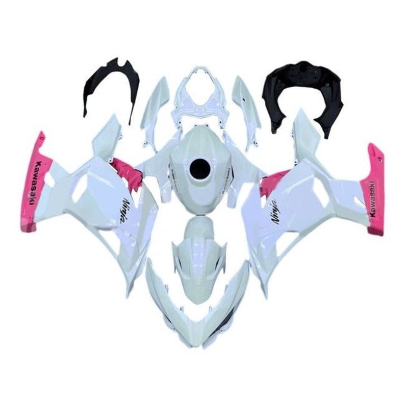 Fairings for Kawasaki Ninja 400 (2018-2023) White, Pink No Tank No Seat Cowl No Bolt Kit