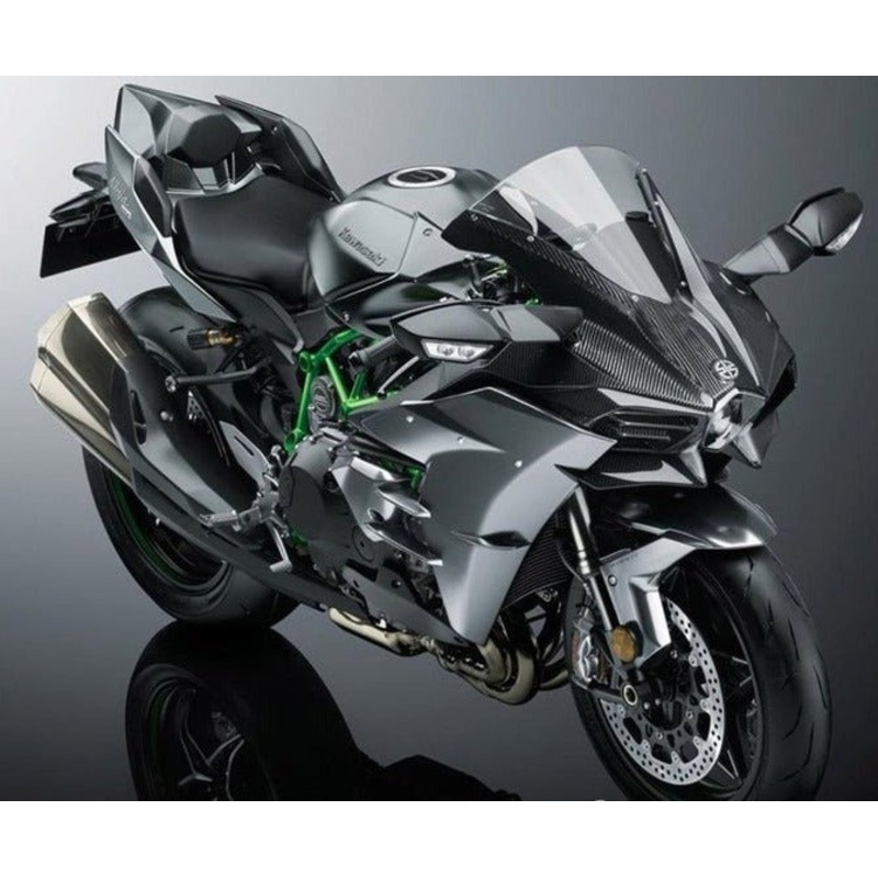 Kawasaki Ninja H2 Fairings (2015-2022) Faux Carbon Fiber, Matte Gray, Matte Black No Tank No Seat Cowl No Bolt Kit