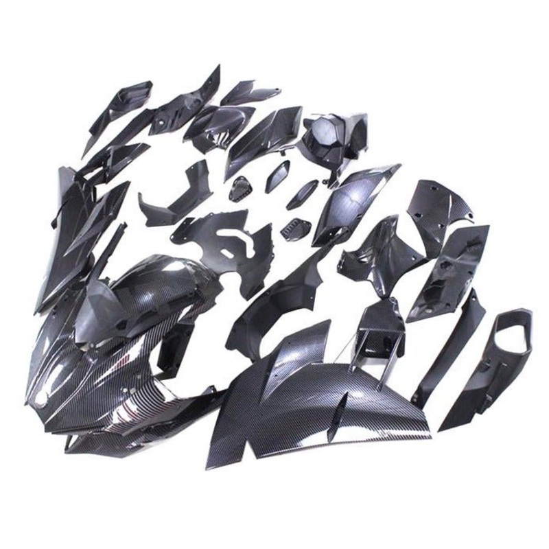 Kawasaki Ninja H2 Fairings (2015-2022) Faux Carbon Fiber No Tank No Seat Cowl No Bolt Kit