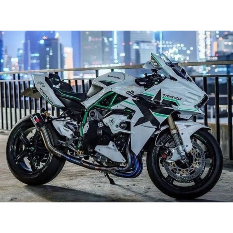 Kawasaki Ninja H2 Fairings (2015-2022) White, Black, Green No Tank No Seat Cowl No Bolt Kit