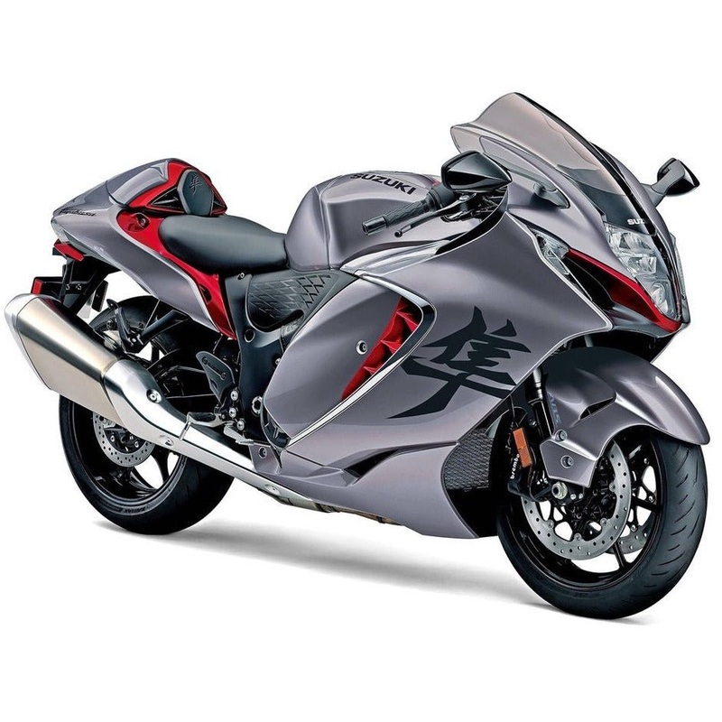 Suzuki GSX1300R Hayabusa (2021-2025) Gray, Red Fairings No Seat Cowl No Bolt Kit No Tank