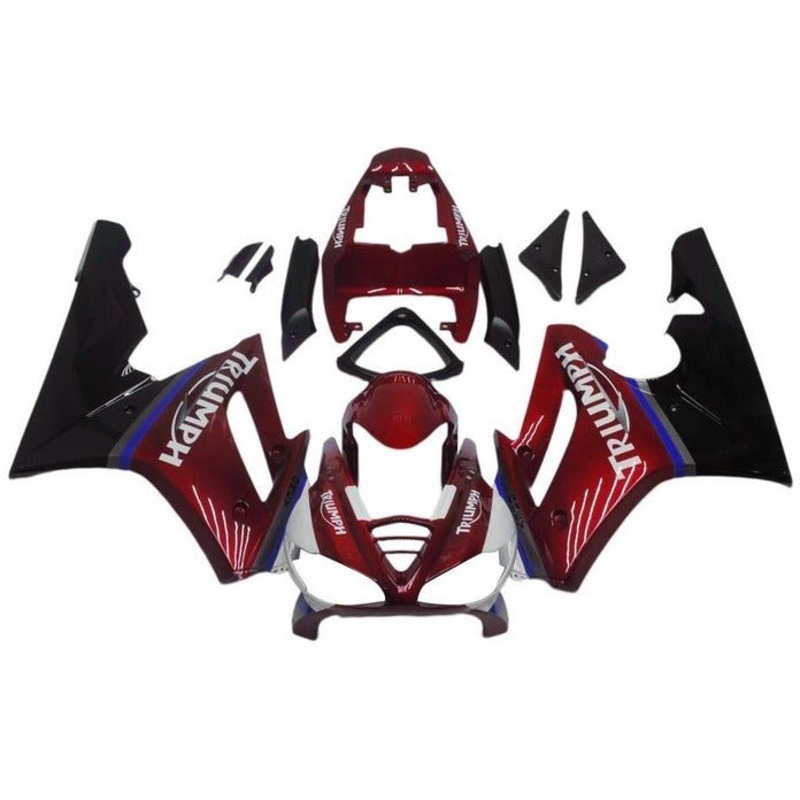Triumph Daytona 675 (2009-2012) Candy Red, Black, White Fairings Clear Windscreen: Free No Bolt Kit