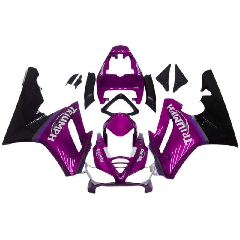 Triumph Daytona 675 (2009-2012) Purple, Black Fairings Clear Windscreen: Free No Bolt Kit