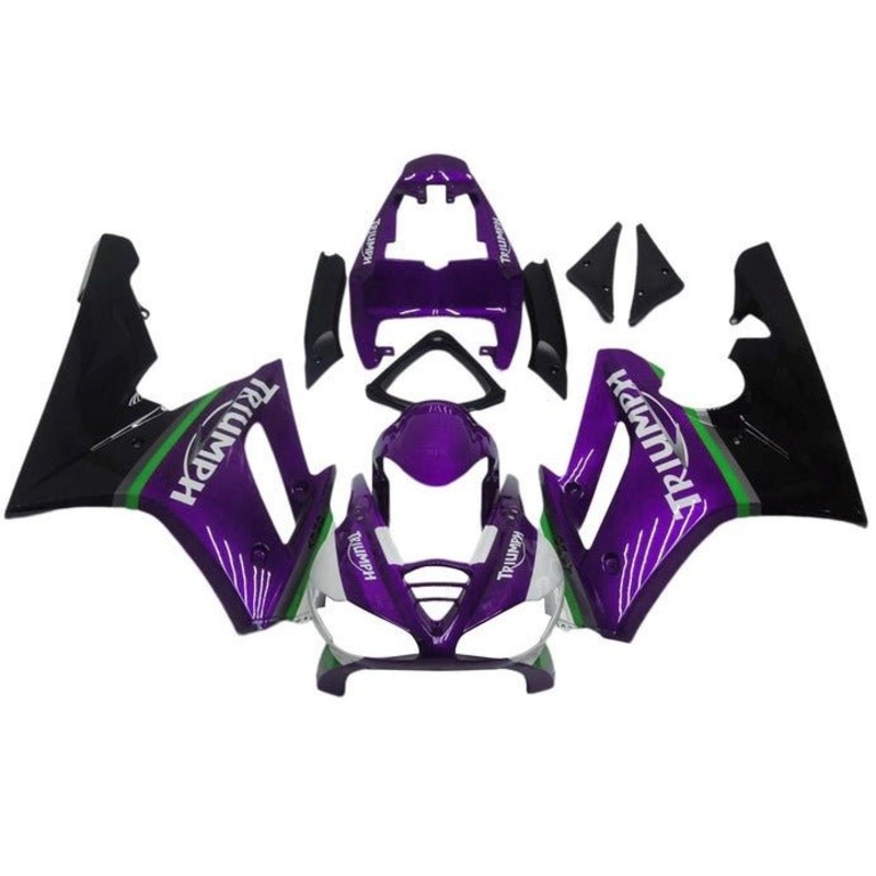 Triumph Daytona 675 (2009-2012) Purple, Black, White, Green Fairings Clear Windscreen: Free No Bolt Kit
