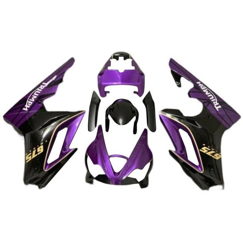 Triumph Daytona 675 (2009-2012) Purple, Black, Yellow Fairings Clear Windscreen: Free No Bolt Kit