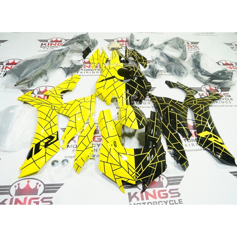 Yamaha YZF-R1 (2020-2025) Yellow, Black Split Fairings No Seat Cowl No Bolt Kit No Tank
