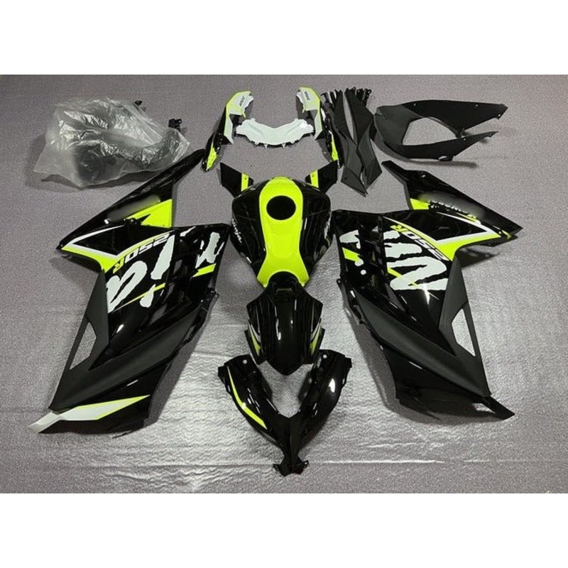 Fairings for Kawasaki Ninja 300 (2013-2024) Black, Neon Yellow, White No Tank No Seat Cowl No Bolt Kit