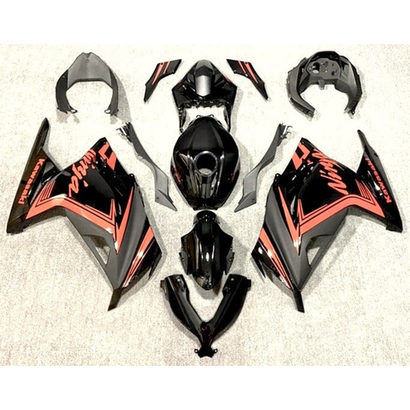 Fairings for Kawasaki Ninja 300 (2013-2024) Black, Orange No Tank No Seat Cowl No Bolt Kit