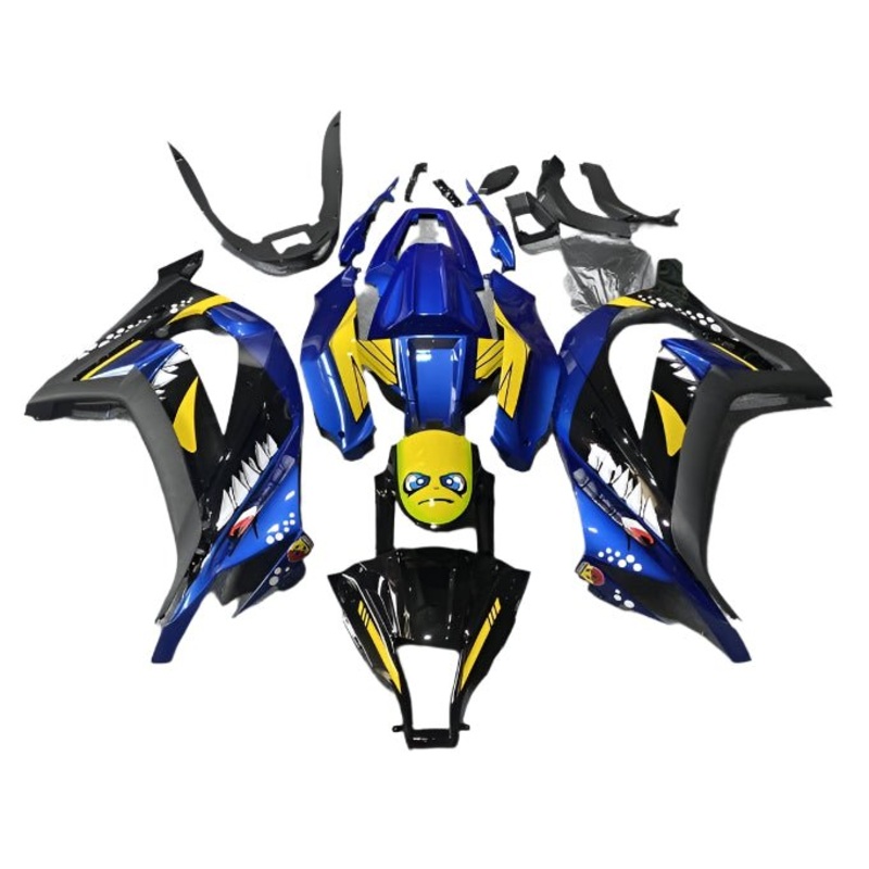 Fairings for Kawasaki Ninja 300 (2013-2024) Blue, Black Shark No Tank No Seat Cowl No Bolt Kit