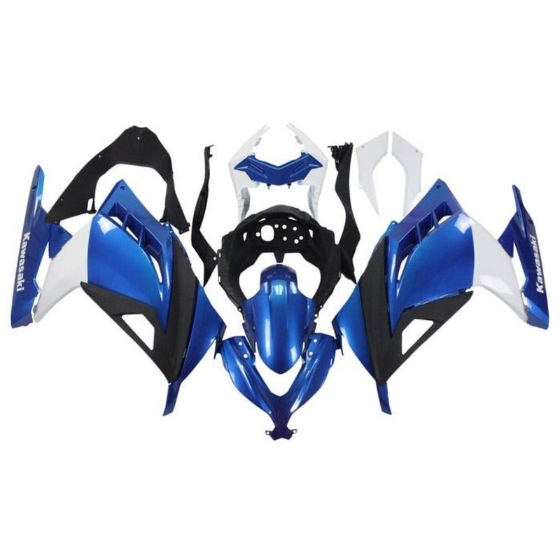 Fairings for Kawasaki Ninja 300 (2013-2024) Blue, White, Black No Tank No Seat Cowl No Bolt Kit