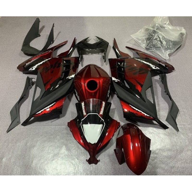 Fairings for Kawasaki Ninja 300 (2013-2024) Dark Red, Black, White No Tank No Seat Cowl No Bolt Kit