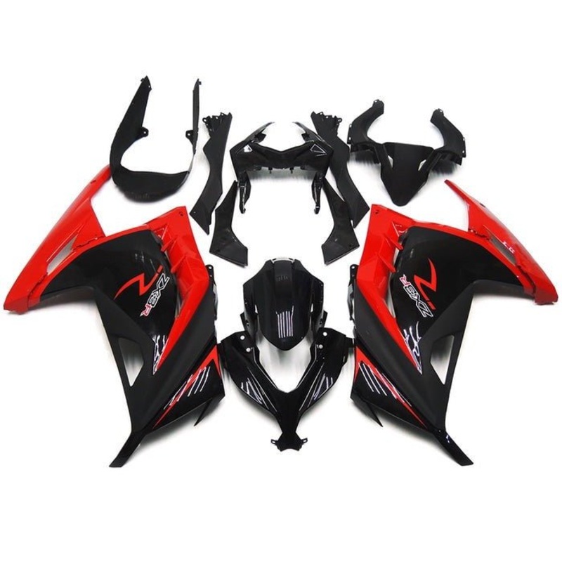 Fairings for Kawasaki Ninja 300 (2013-2024) Gloss Black, Gloss Red No Tank No Seat Cowl No Bolt Kit