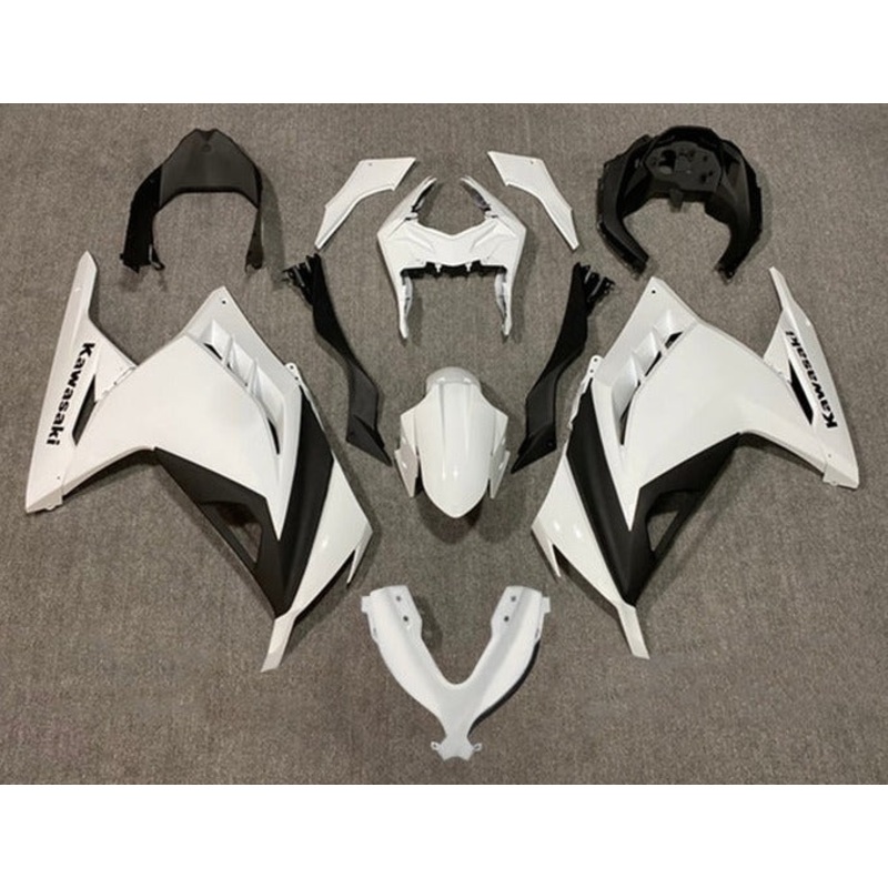 Fairings for Kawasaki Ninja 300 (2013-2024) Gloss White, Black No Tank No Seat Cowl No Bolt Kit