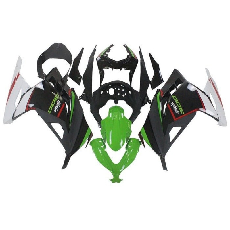 Fairings for Kawasaki Ninja 300 (2013-2024) Green, Black, White, Red No Tank No Seat Cowl No Bolt Kit