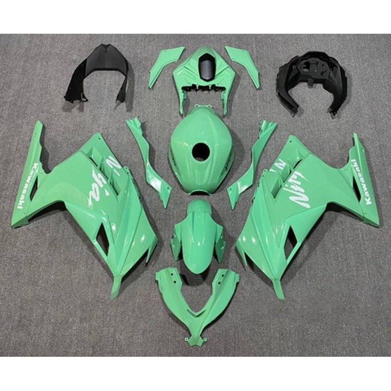 Fairings for Kawasaki Ninja 300 (2013-2024) Light Green, White No Tank No Seat Cowl No Bolt Kit