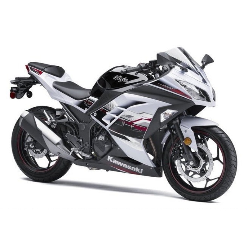Fairings for Kawasaki Ninja 300 (2013-2024) White, Black, Red Accents No Tank No Seat Cowl No Bolt Kit