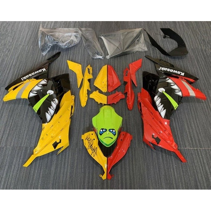 Fairings for Kawasaki Ninja 300 (2013-2024) Yellow, Red, Shark No Tank No Seat Cowl No Bolt Kit