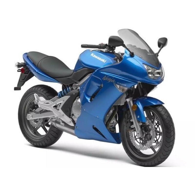 Fairings for Kawasaki Ninja 650 (2006-2008) Blue, Chrome Clear Windscreen: Free No Bolt Kit