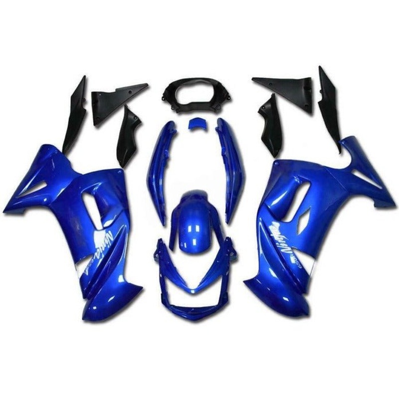 Fairings for Kawasaki Ninja 650 (2006-2008) Blue, White Clear Windscreen: Free No Bolt Kit
