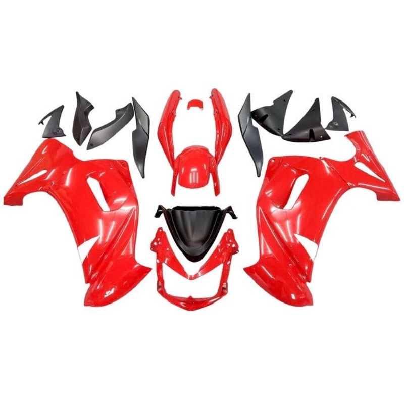 Fairings for Kawasaki Ninja 650 (2006-2008) Gloss Red Clear Windscreen: Free No Bolt Kit