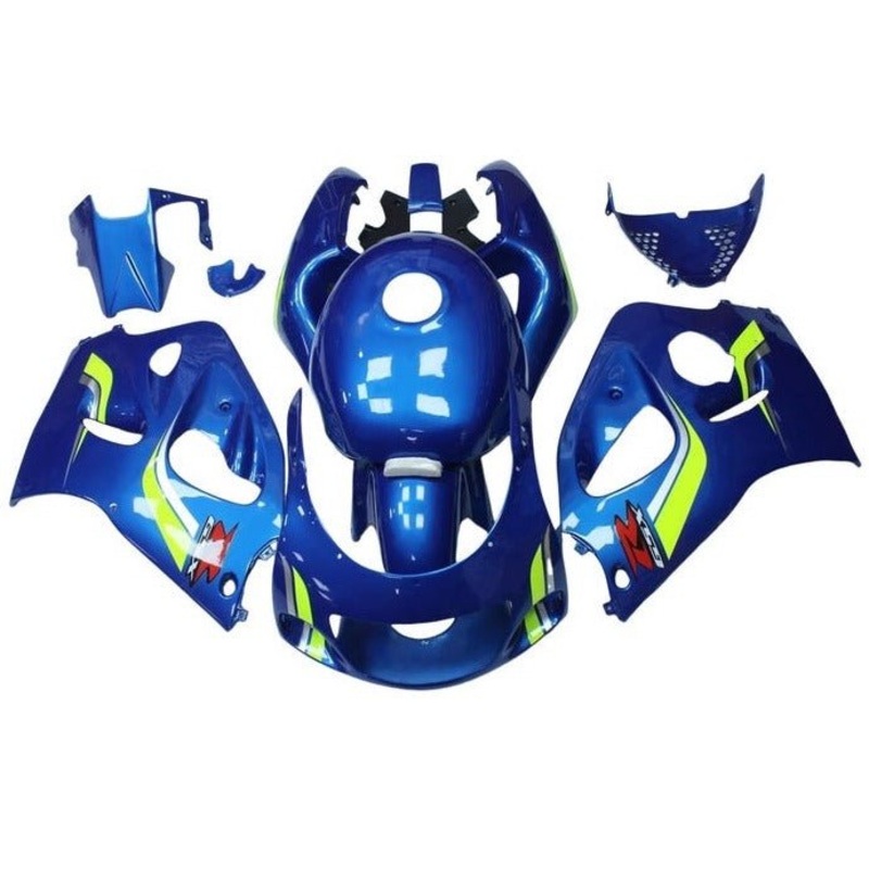 Suzuki GSXR600 (1996-1999) Blue, Yellow, White Fairings No Tank Clear Windscreen: Free Bolt Kit: No