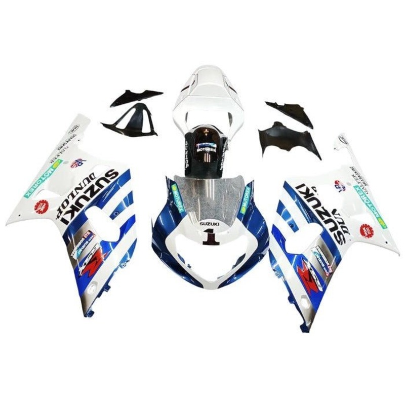 Suzuki GSXR600 (2000-2003) White, Blue Stripes Fairings No Seat Cowl No Bolt Kit No Tank