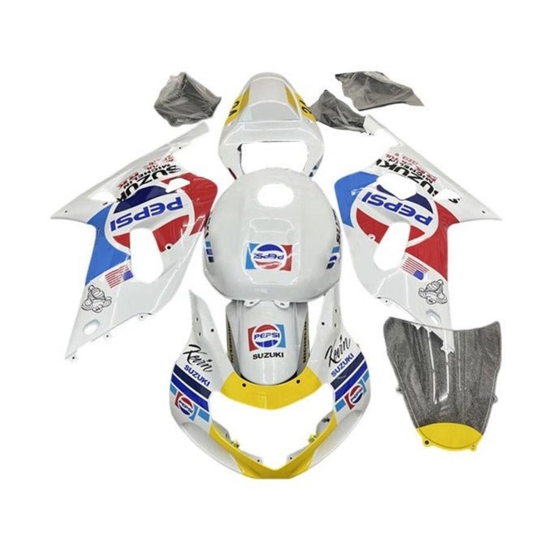 Suzuki GSXR600 (2000-2003) White Pepsi Fairings No Seat Cowl No Bolt Kit No Tank