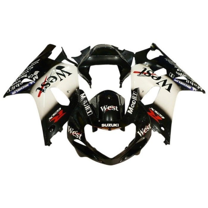 Suzuki GSXR750 (2000-2003) Black, White, West Fairings No Seat Cowl No Bolt Kit No Tank