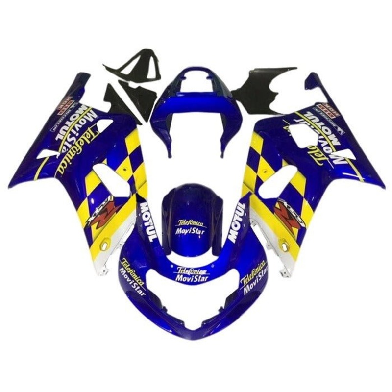 Suzuki GSXR750 (2000-2003) Blue, Yellow Checker Fairings No Seat Cowl No Bolt Kit No Tank