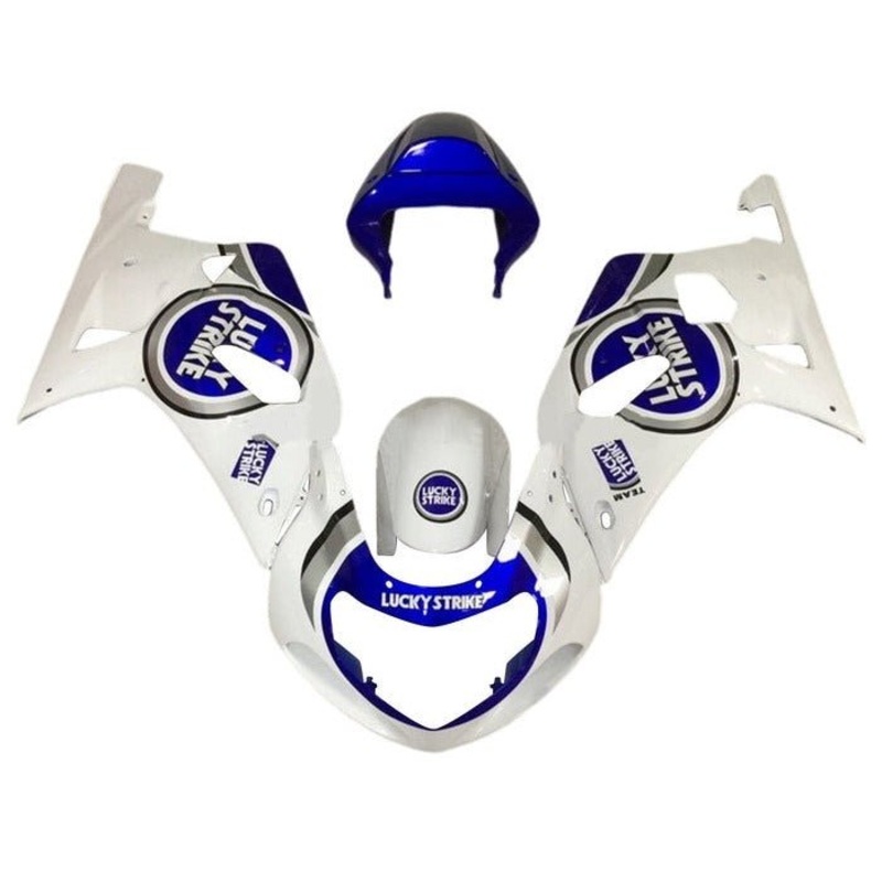 Suzuki GSXR750 (2000-2003) White, Blue, Lucky Strike Fairings No Seat Cowl No Bolt Kit No Tank