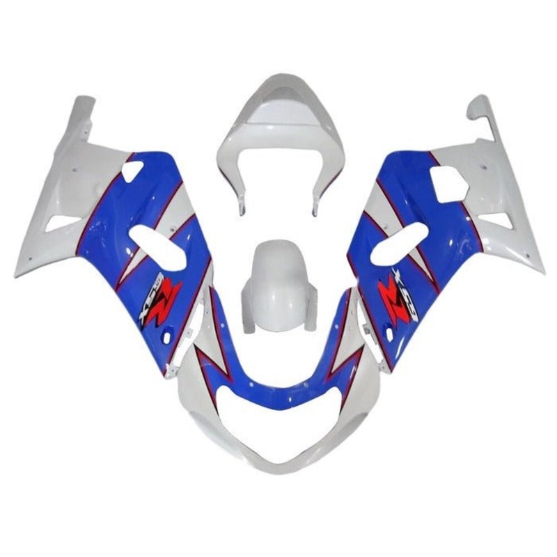 Suzuki GSXR750 (2000-2003) White, Blue, Red Pinstripe Fairings No Seat Cowl No Bolt Kit No Tank