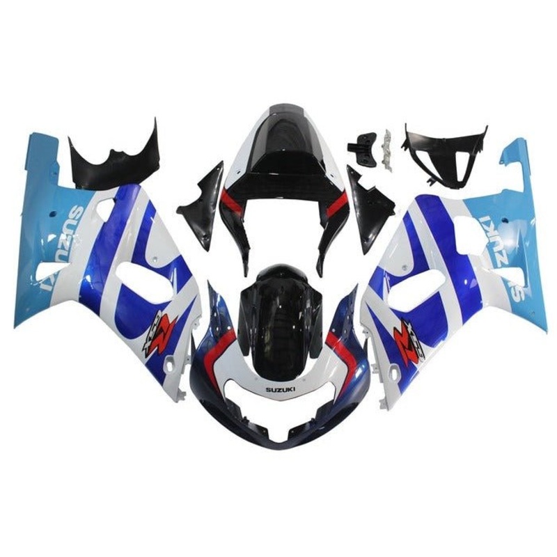 Suzuki GSXR750 (2000-2003) White, Triple Blue, Black Fairings No Seat Cowl No Bolt Kit No Tank