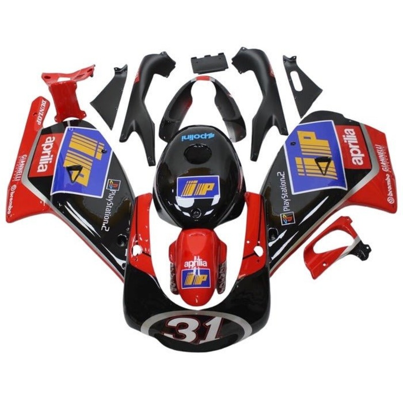 Aprilia RS125 (2000-2005) Black, Red, Blue Fairings Clear Windscreen: Free No Bolt Kit No Tank
