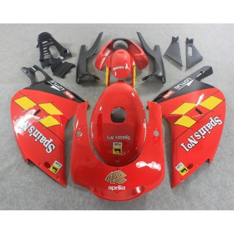 Aprilia RS125 (2000-2005) Red, Yellow, Spain Fairings Clear Windscreen: Free No Bolt Kit No Tank