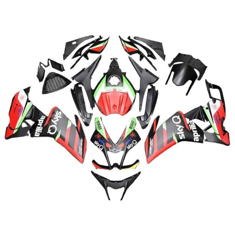 Aprilia RS4 125 (2012-2016) Matte Black, Red, Green, White Fairings Clear Windscreen: Free No Bolt Kit No Tank