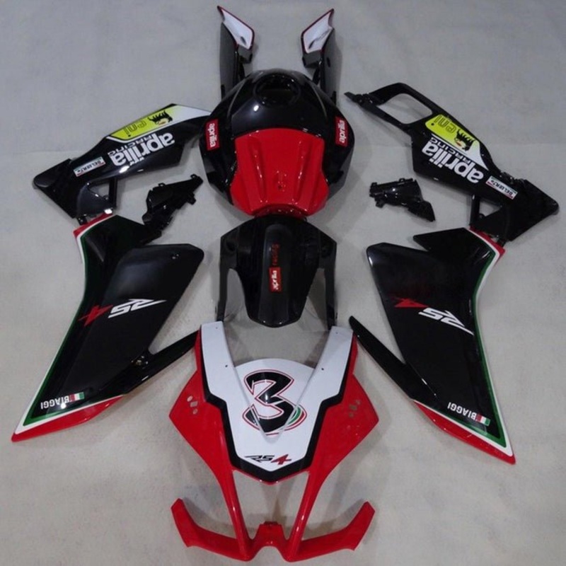 Aprilia RS4 125 (2012-2016) Red, Black, White, Matte Black Fairings Clear Windscreen: Free No Bolt Kit No Tank