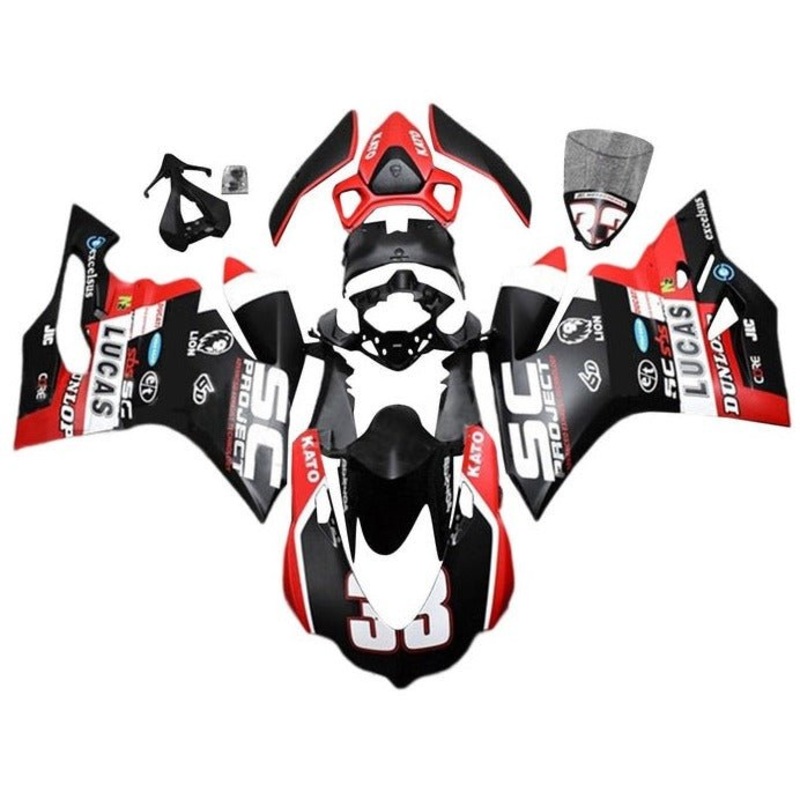 Ducati 1299 Panigale Fairings (2015-2020) Matte Black, Red, White No Tank No Seat Cowl No Bolt Kit