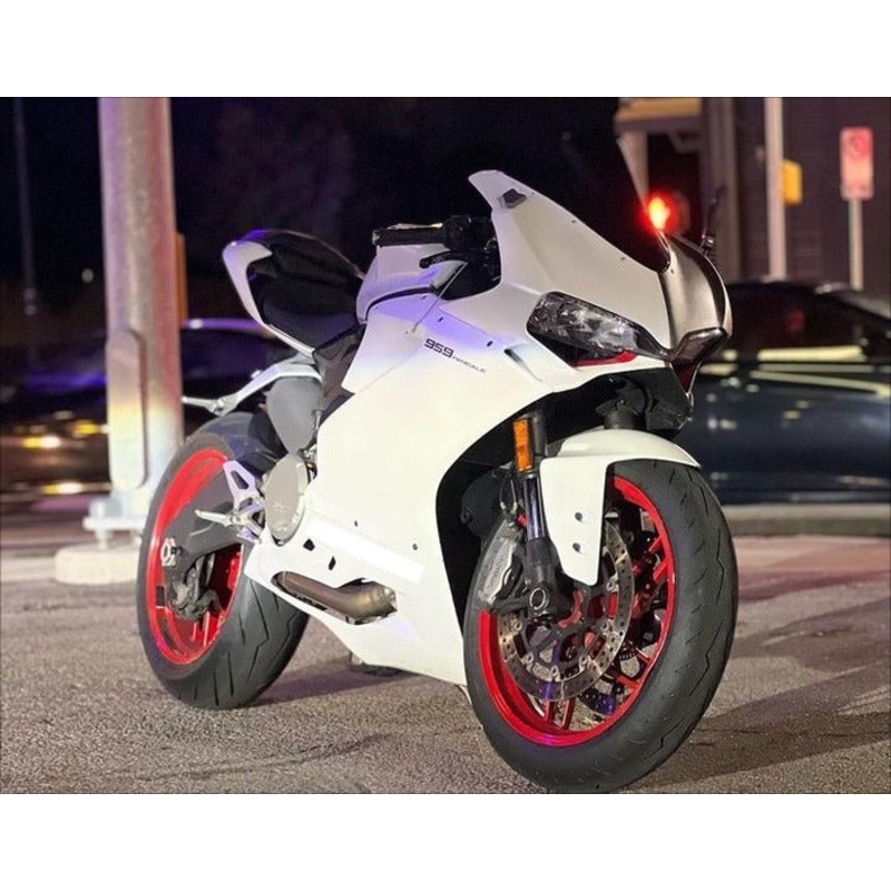 Ducati 1299 Panigale Fairings (2015-2020) White Half, Matte Black Half No Tank No Seat Cowl No Bolt Kit