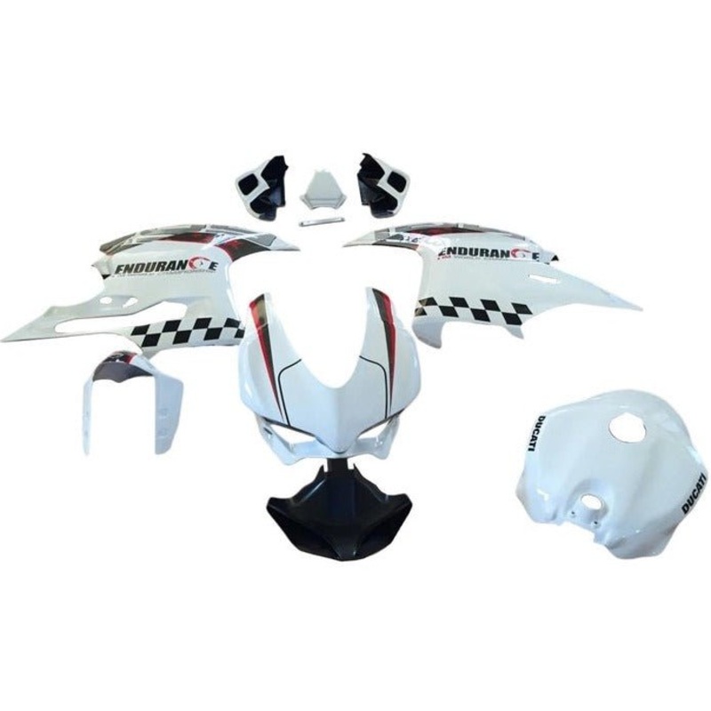 Ducati 1299 Panigale Fairings (2015-2020) White, Red, Black Checker No Tank No Seat Cowl No Bolt Kit