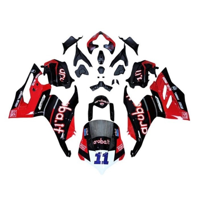Ducati Panigale V4S Fairings (2018-2019) Black, Red, Aruba No Tank No Seat Cowl No Bolt Kit