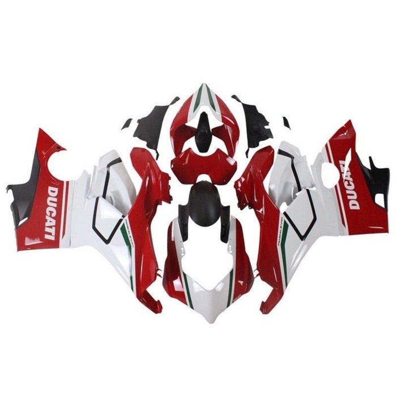 Ducati Panigale V4S Fairings (2018-2019) Red, White, Green No Tank No Seat Cowl No Bolt Kit