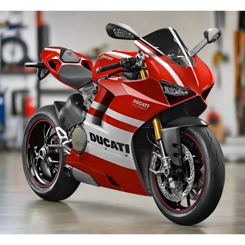 Ducati Panigale V4S Fairings (2018-2019) Red, White Stripes No Tank No Seat Cowl No Bolt Kit